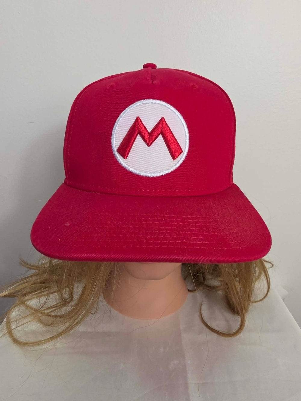 Super Mario Supreme Red Kids Snapback Cap with White Round Logo